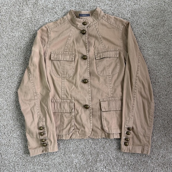 Liz Claiborne Jackets & Blazers - Liz Claiborne Jacket Womens Medium Beige Twill Military Button Front Pockets